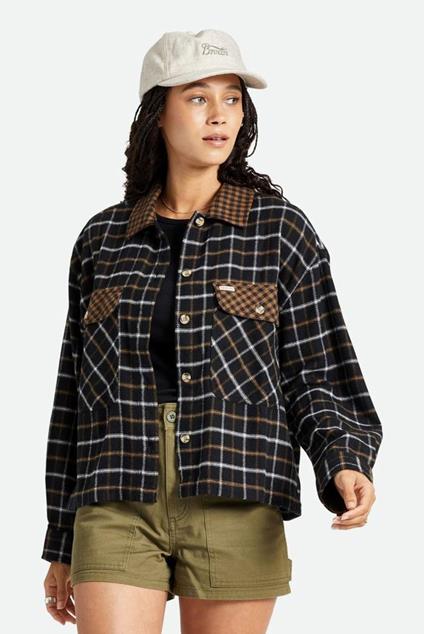 Brixton BOWERY WOMEN'S L/S FLANNEL (black bison)