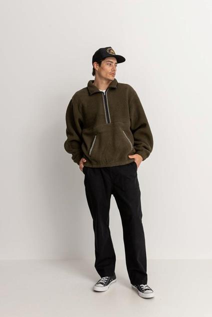 Rhythm Sherpa Pullover Pull Sherpa olive