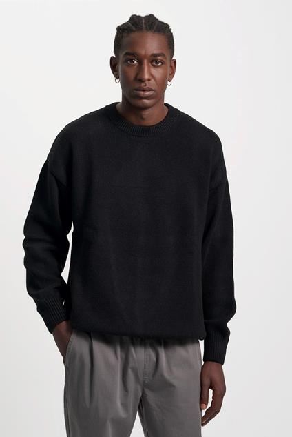 Colorful Standard Oversized Merino Wool Crew - Deep Black