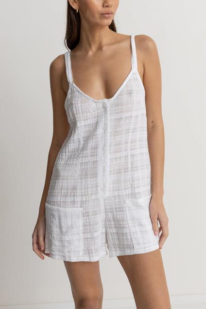 Rhythm Weekender Playsuit White